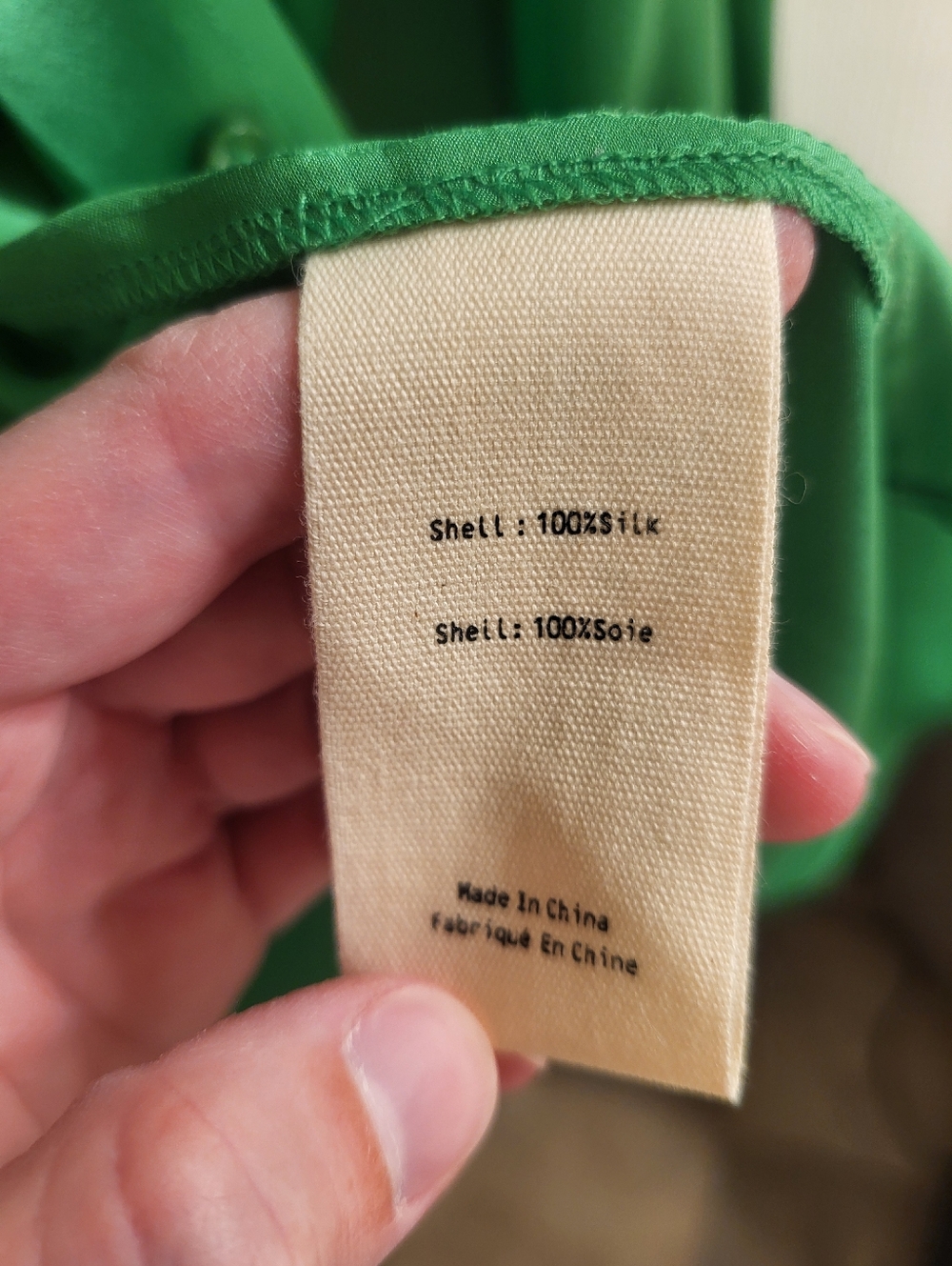 Women’s Green Satin Button-Up Blouse - Picture 6 of 9